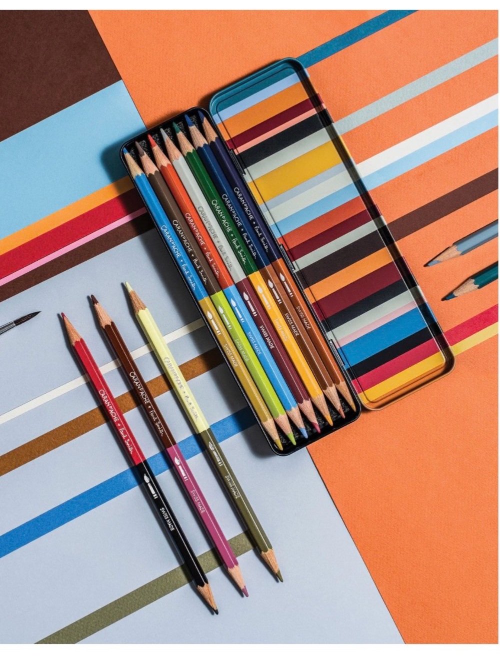 Caran d’Ache + Paul Smith 12 Water Soluble Pencils Double Ended 24 Colors - Picture 6 of 6